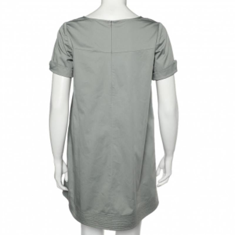 Armani Collezioni - Vestito a ruota in cotone verde chiaro - S In condizioni buone in vendita a Dubai, Al Qouz 2