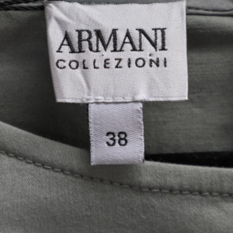 Donna Armani Collezioni - Vestito a ruota in cotone verde chiaro - S in vendita
