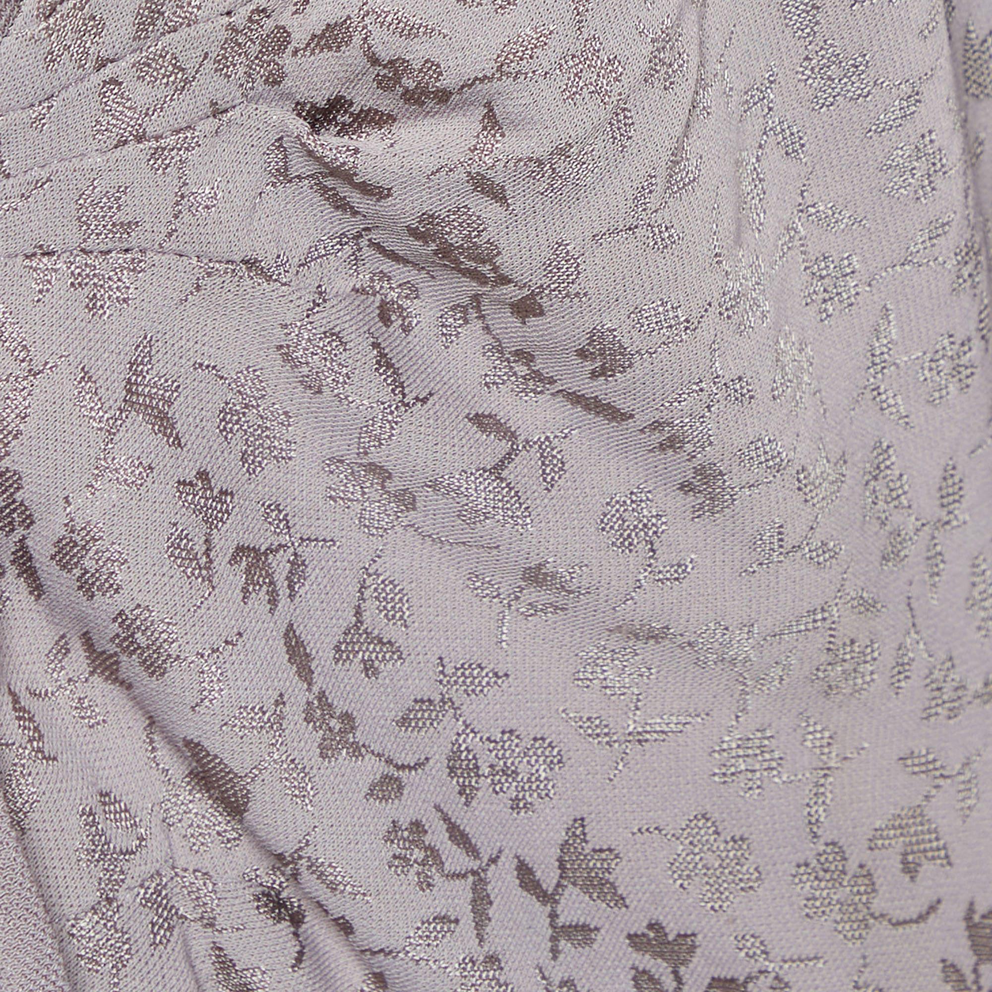 Women's Armani Collezioni Light Lavender Floral Jacquard Knit Tie Front Shrug L For Sale