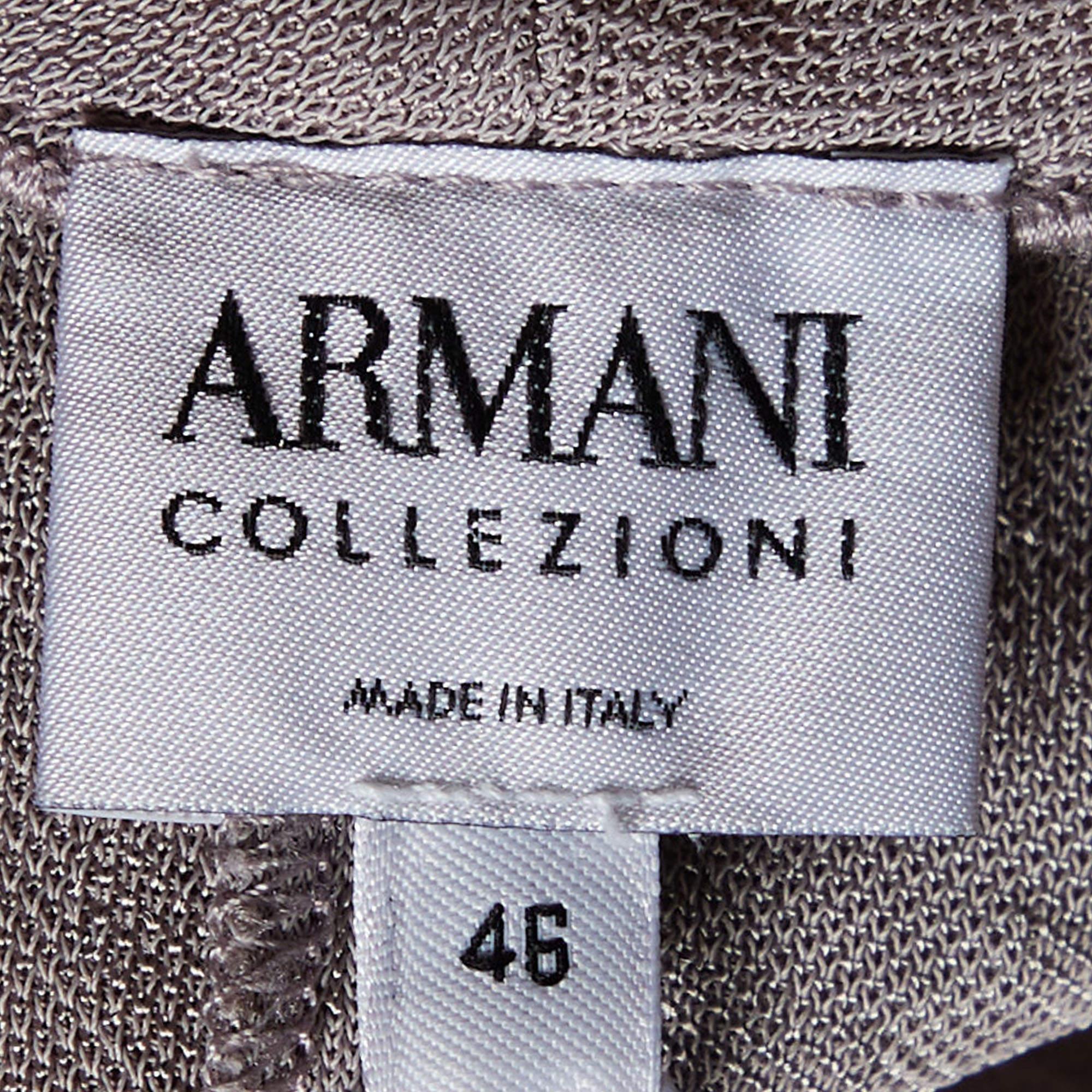 Armani Collezioni Light Lavender Floral Jacquard Knit Tie Front Shrug L For Sale 2