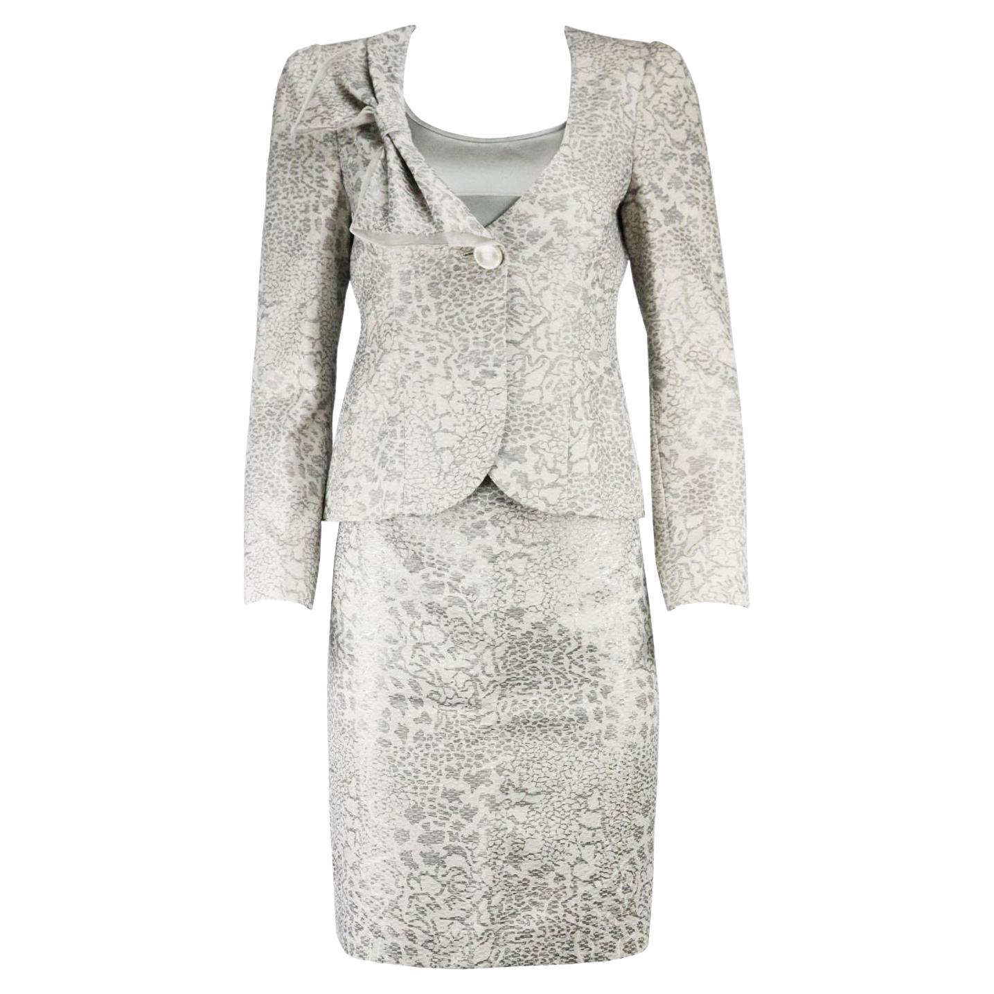 Armani Collezioni Metallic Jacquard Skirt And Jacket Set IT 42 UK 10