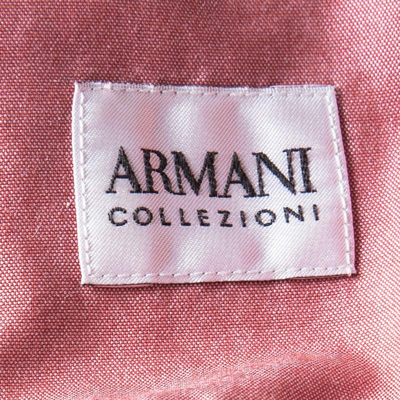 Armani Collezioni Pink Cotton Long Sleeve Button Front Shirt S For Sale 1