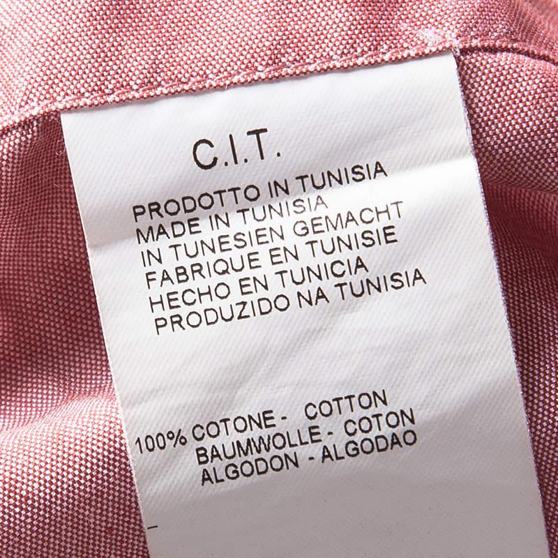 Armani Collezioni Pink Cotton Long Sleeve Button Front Shirt S For Sale 2