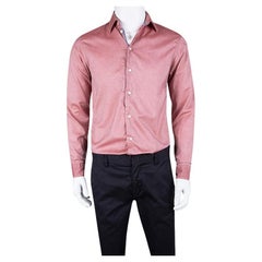 Armani Collezioni Rosa langärmeliges Hemd aus Baumwolle mit Knopfleiste und Knopfleiste S