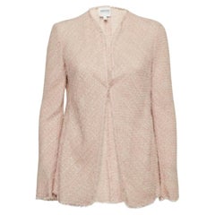 Cardigan Armani Collezioni en tweed rose à bords bruts L