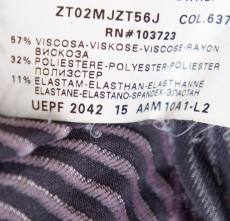 Women's Armani Collezioni Purple Wave Pattern Knit button Detail Top S For Sale
