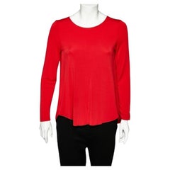 Armani Collezioni Red Jersey Round Neck Top M