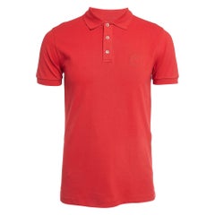 Armani Collezioni Red Logo Embroidery Jersey Short Sleeve Polo T-Shirt L Armani Collezioni Red Logo Embroidery Jersey Short Sleeve Polo T-Shirt L