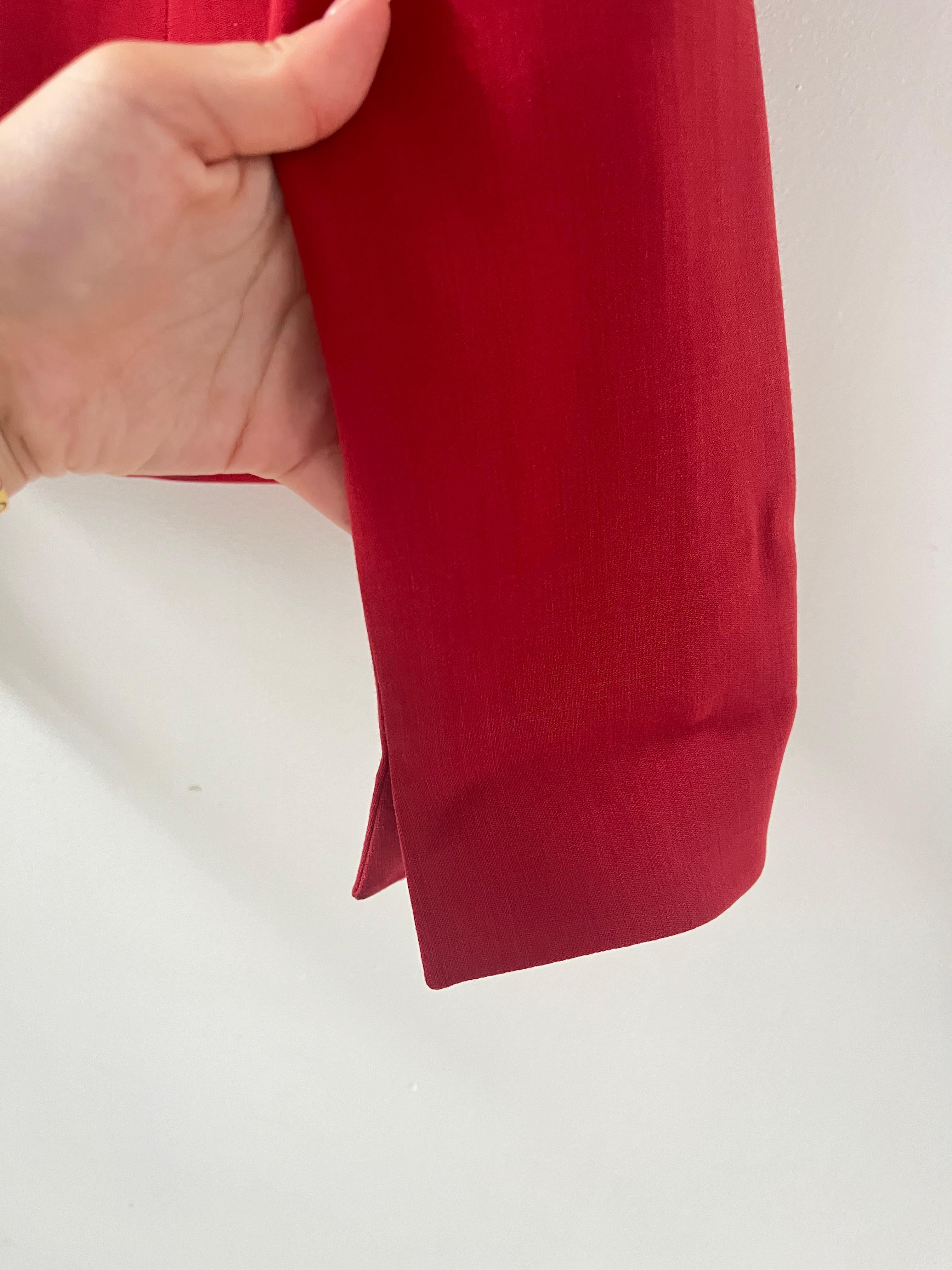 Armani Collezioni Red Semi-Wool Tailored Blazer - No import duty! in vendita 9