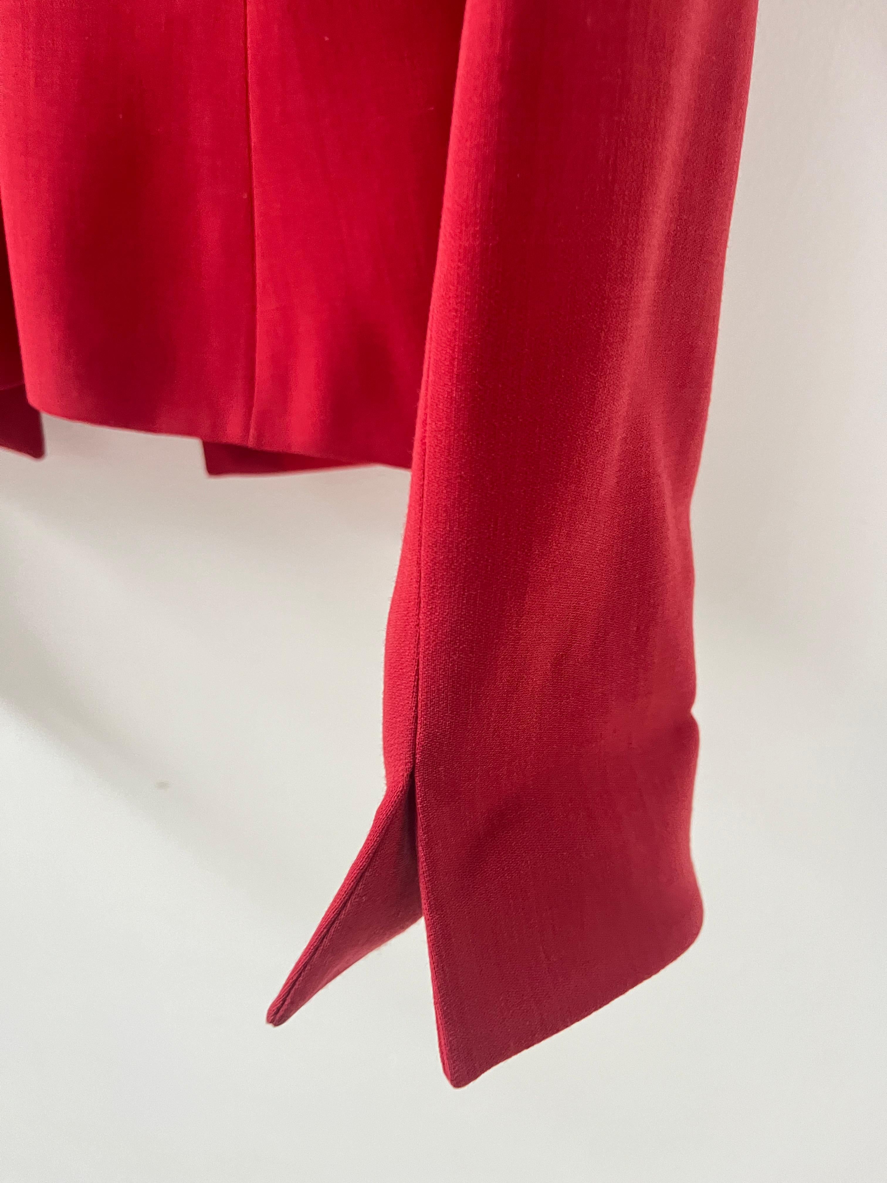 Armani Collezioni Red Semi-Wool Tailored Blazer - No import duty! in vendita 10