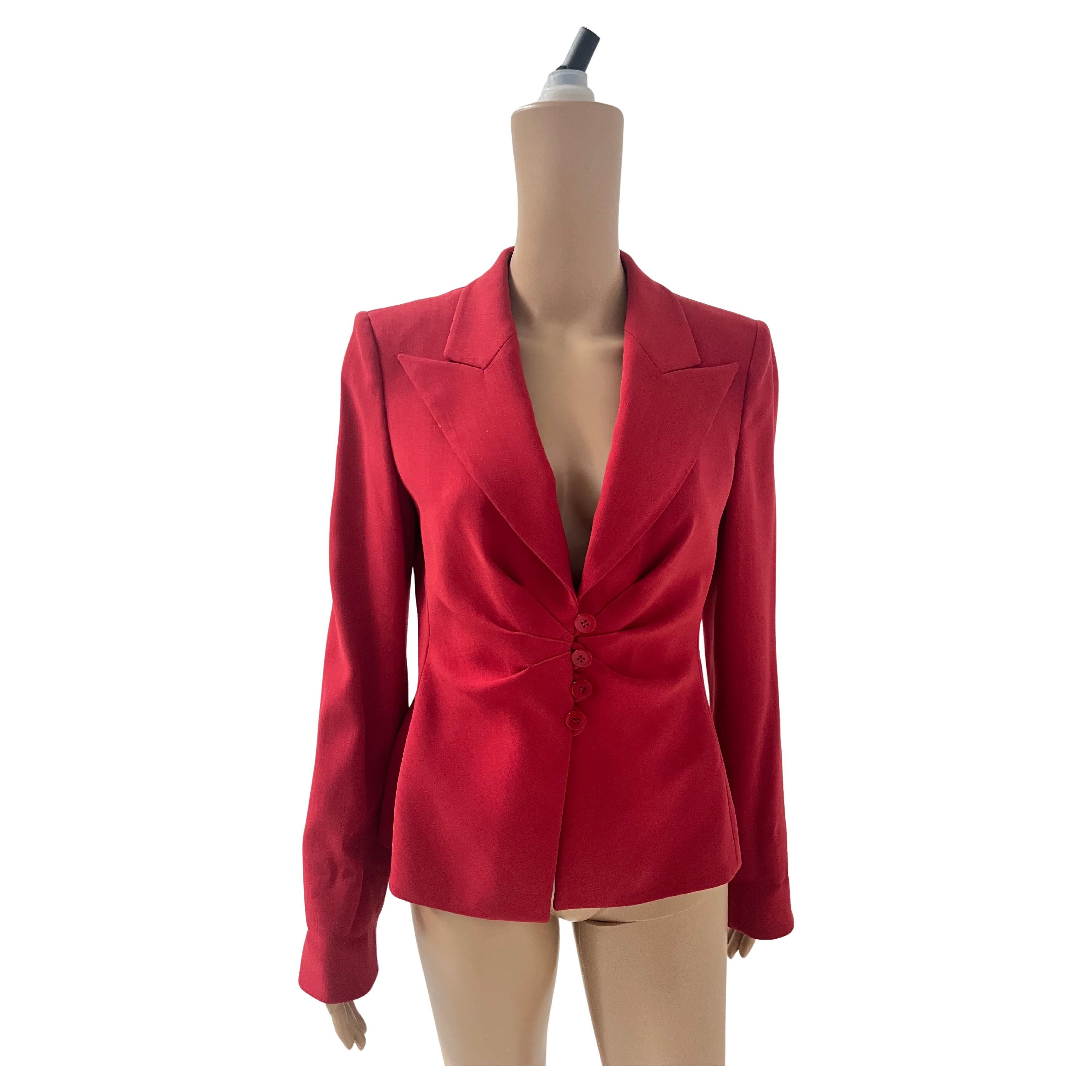 Armani Collezioni Red Semi-Wool Tailored Blazer - No import duty!