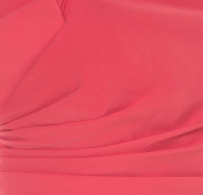 Armani Collezioni Salamandra Vestido de noche de crepé plisado con lazo y un hombro M en venta 1