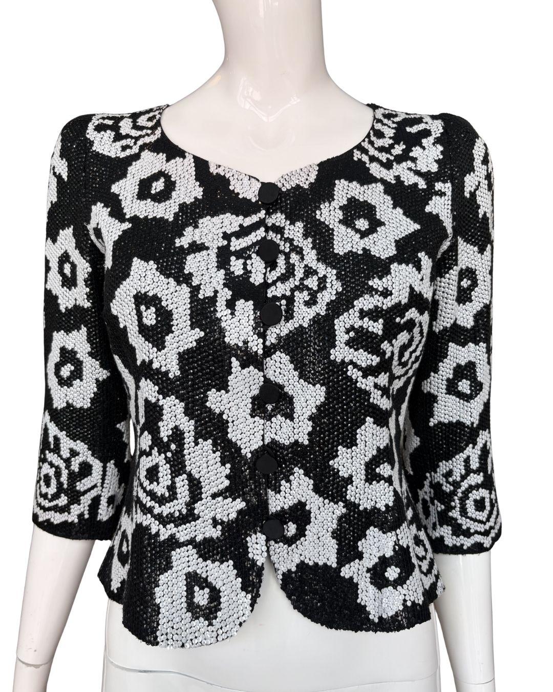 Veste monochrome à paillettes Armani Collezioni en vente
