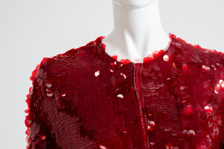 Armani Collezioni silk and sequin red blazer, 2000s For Sale at 1stDibs