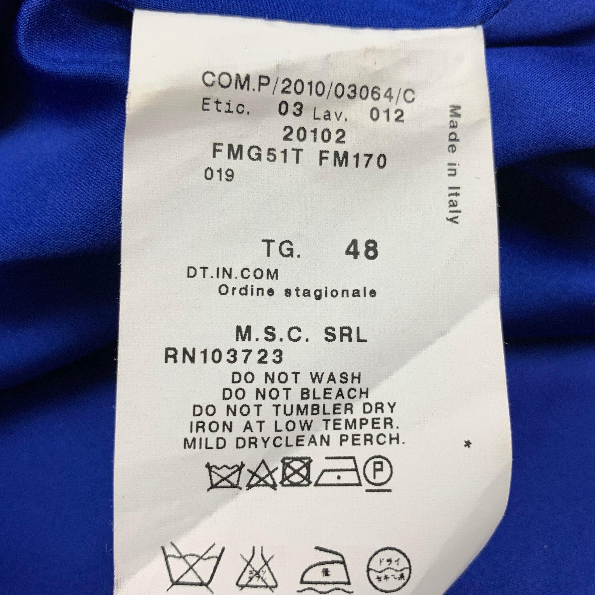 Women's ARMANI COLLEZIONI Size 12 Black Blue Polyester Dots Jacket Blazer For Sale