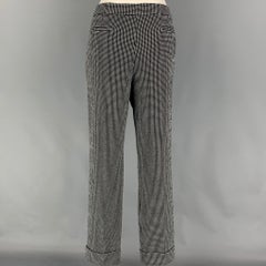 ARMANI COLLEZIONI Size 12 Black & White Cotton Blend Checkered Dress Pants