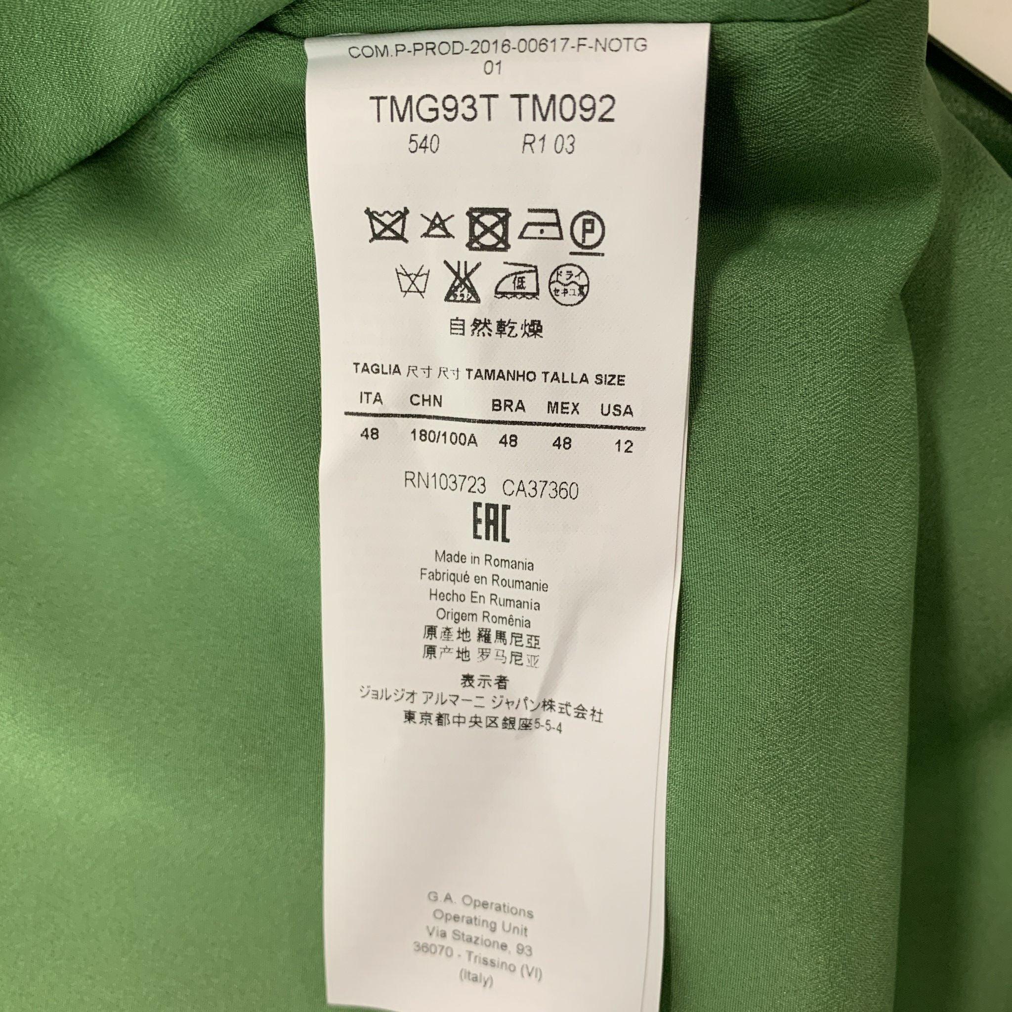 ARMANI COLLEZIONI Size 12 Green Viscose & Polyester Jacket (Indoor) / Blazer 1