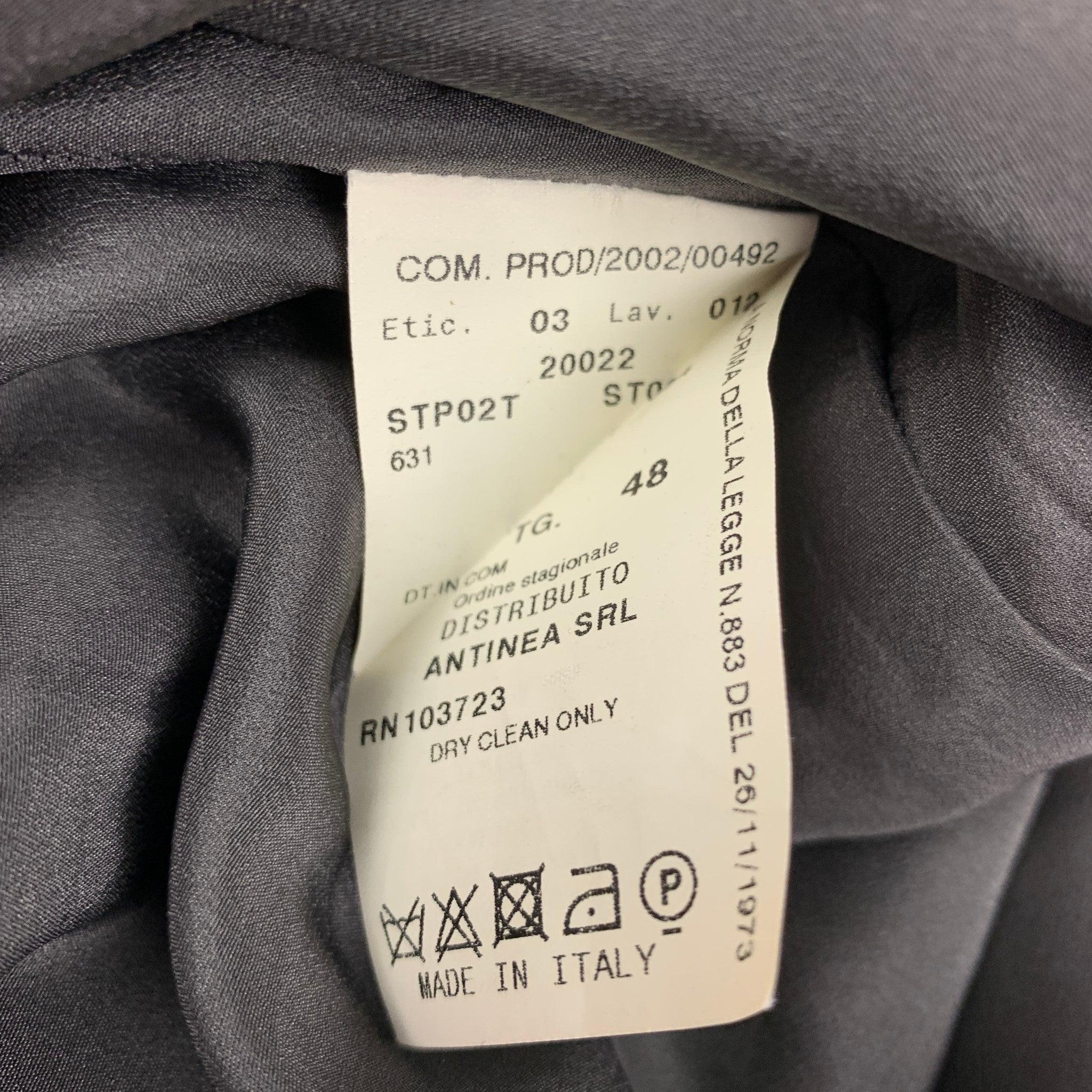 ARMANI COLLEzioni - Pantalon taille basse en laine et polyamide gris texturé, taille 12 Pour femmes en vente