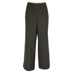 ARMANI COLLEZIONI Size 12 Grey Wool Polyamide Textured Low Rise Dress Pants