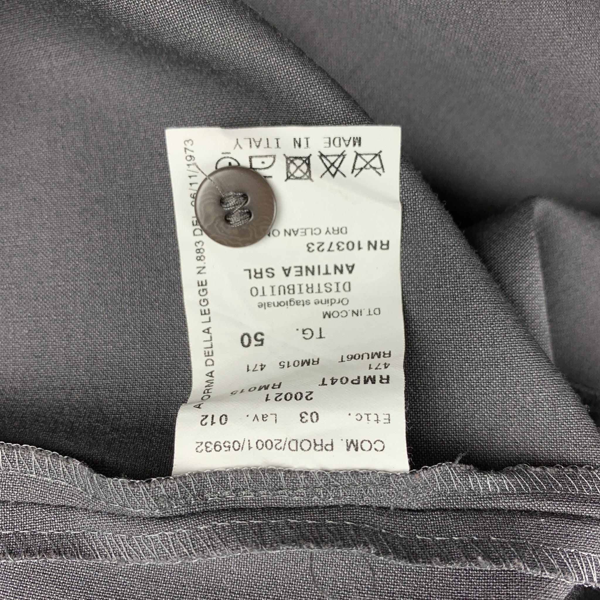 ARMANI COLLEZIONI Size 14 Grey Wool Blend Wide Leg Dress Pants In Good Condition For Sale In San Francisco, CA