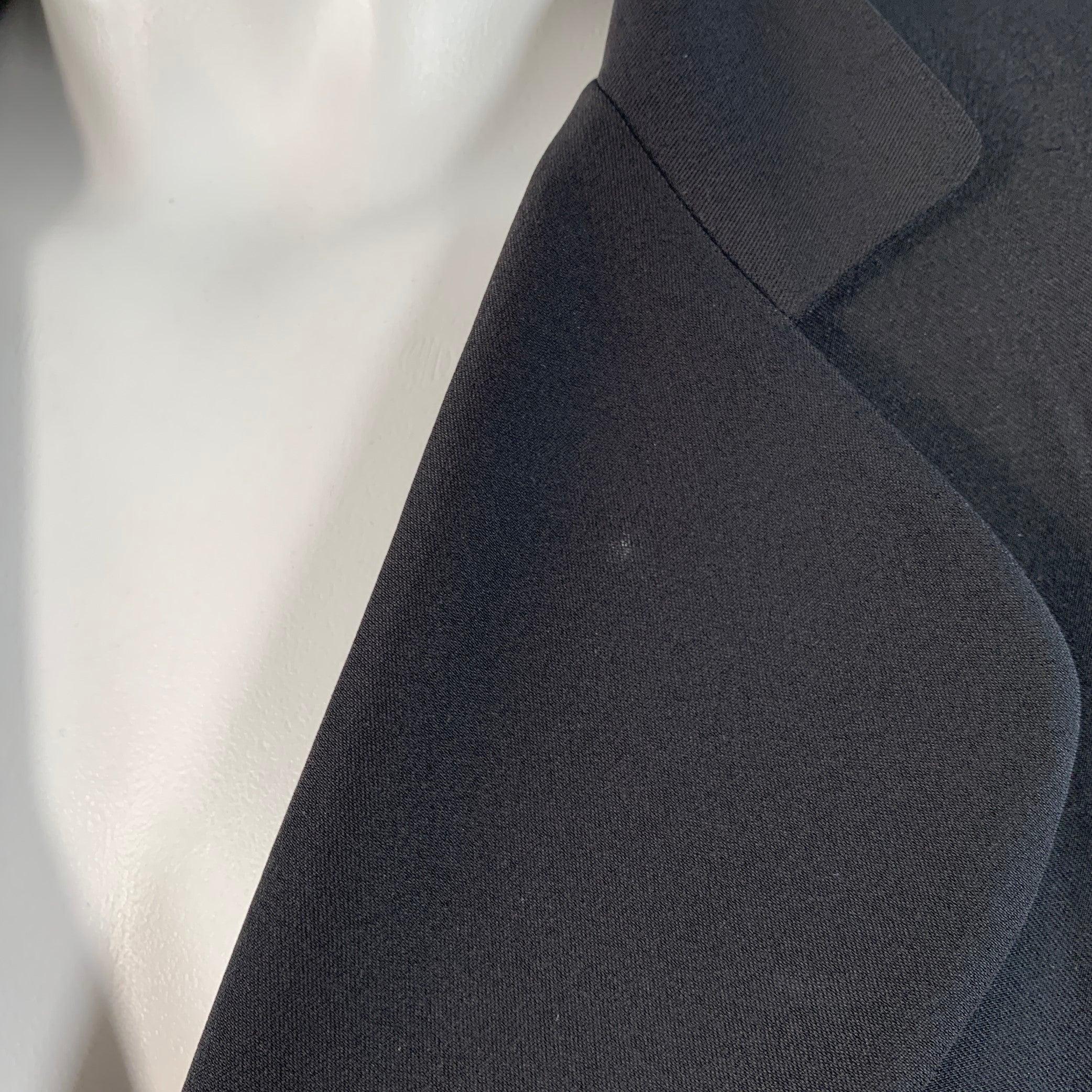 ARMANI COLLEZIONI Taille 2 Veste en soie acétate noire Blazer Pour femmes en vente