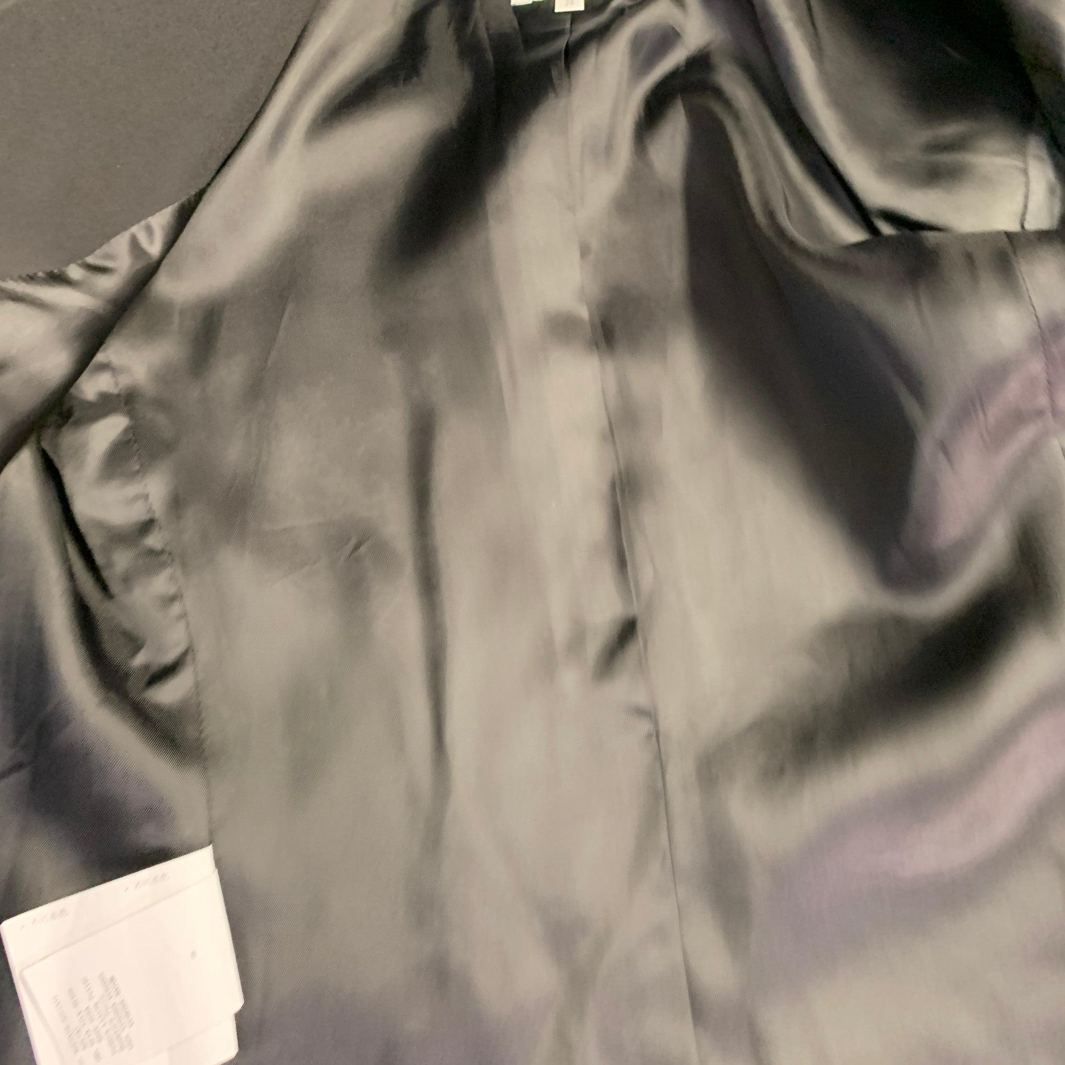 ARMANI COLLEZIONI Taille 2 Veste en soie acétate noire Blazer en vente 2