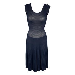 ARMANI COLLEZIONI Size 2 Navy Viscose / Polyester Sleeveless Cocktail Dress