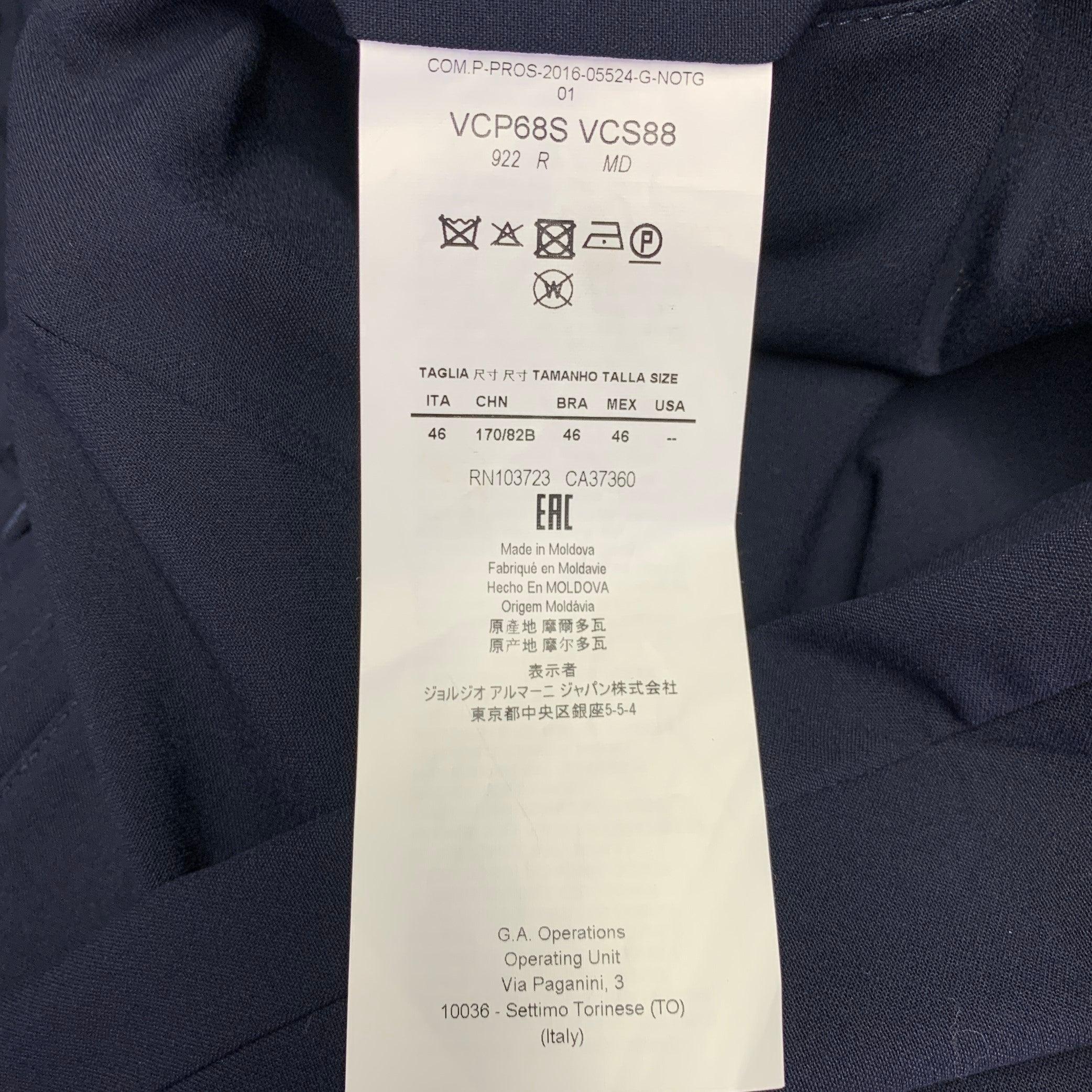 Men's ARMANI COLLEZIONI Size 30 Navy Polyester Blend Zip Up Dress Pants
