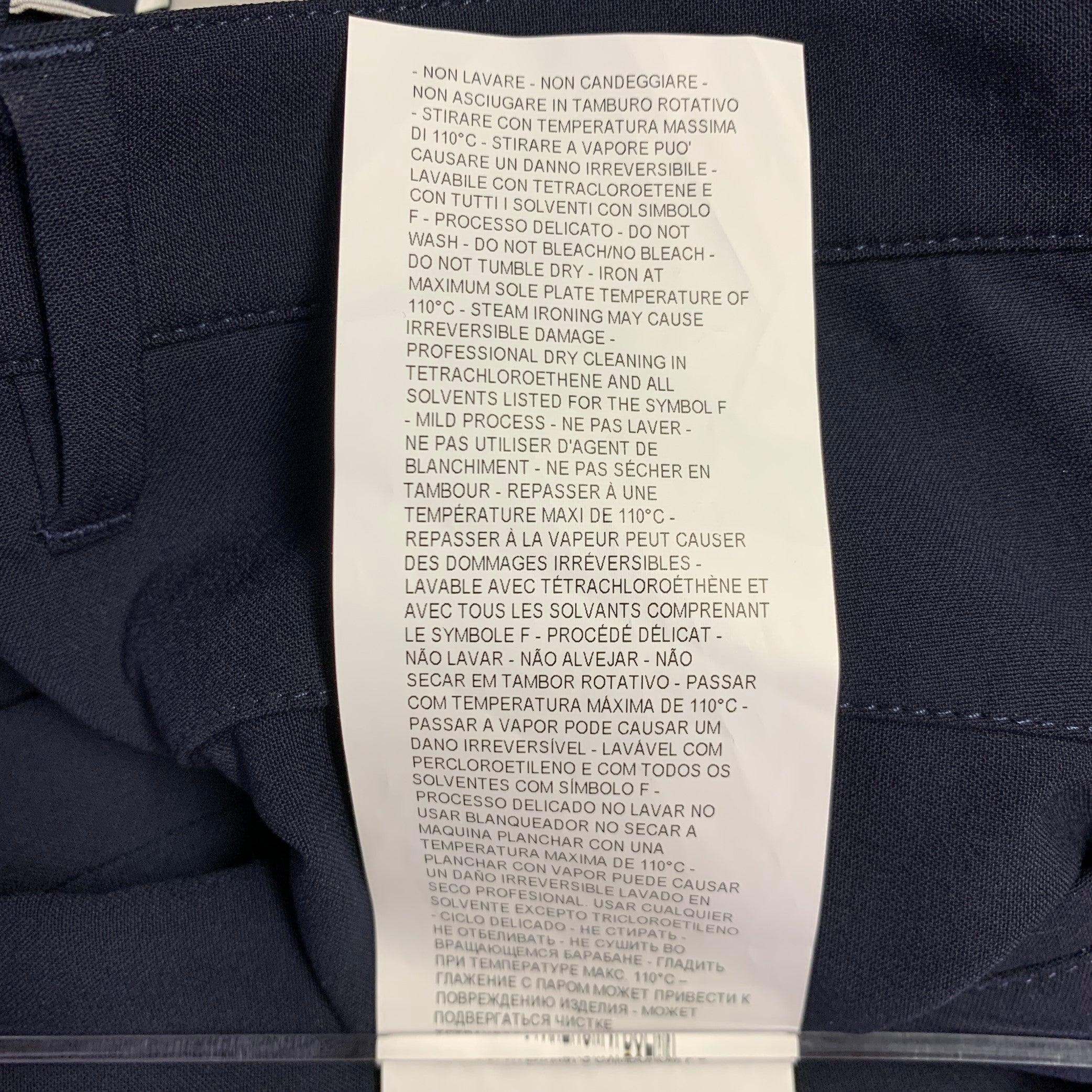 ARMANI COLLEZIONI Size 30 Navy Polyester Blend Zip Up Dress Pants 1