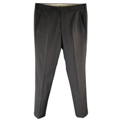 ARMANI COLLEZIONI Size 32 Black Charcoal Plaid Wool Flat Front Dress Pants