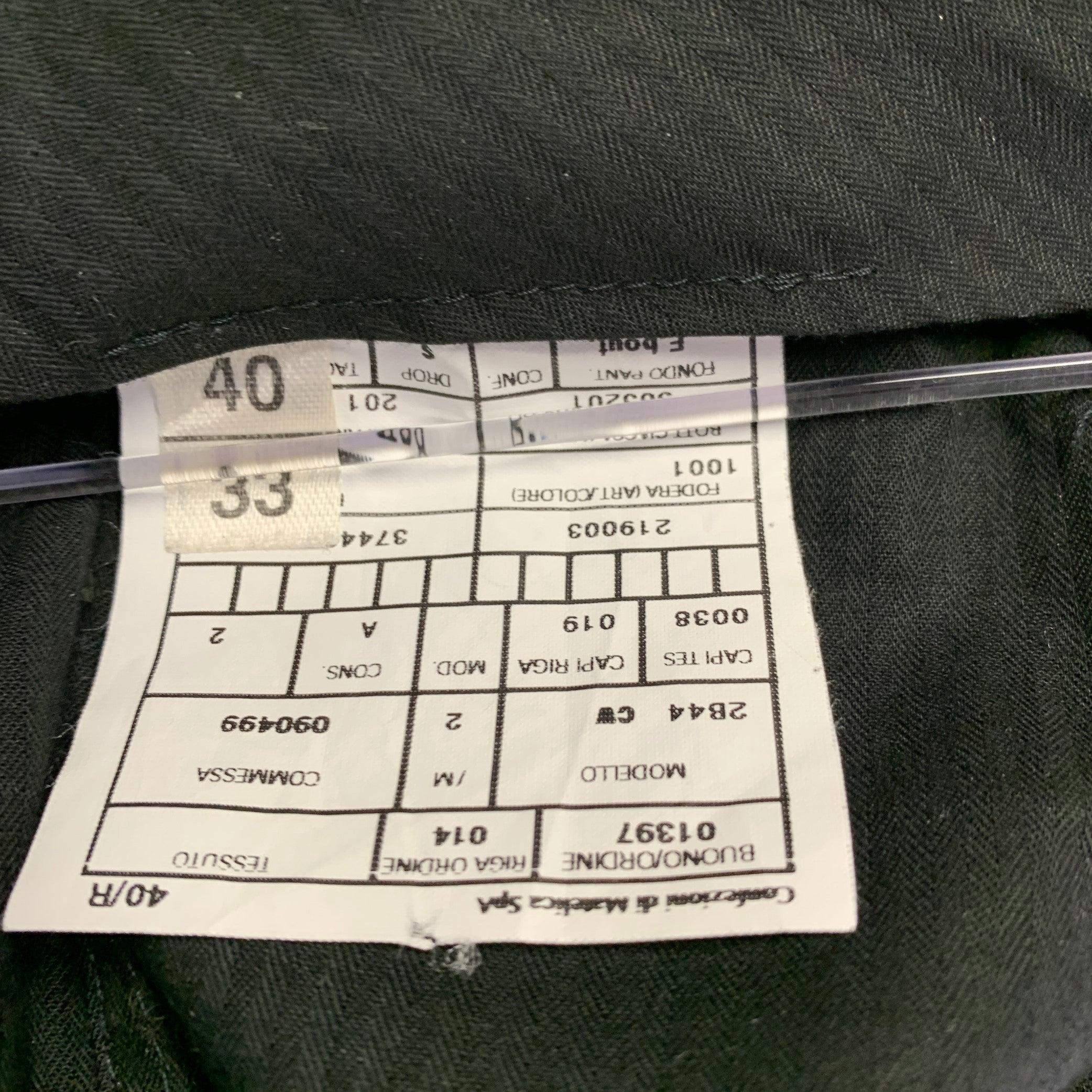 Men's ARMANI COLLEZIONI Size 33 Black Flat Front Dress Pants For Sale