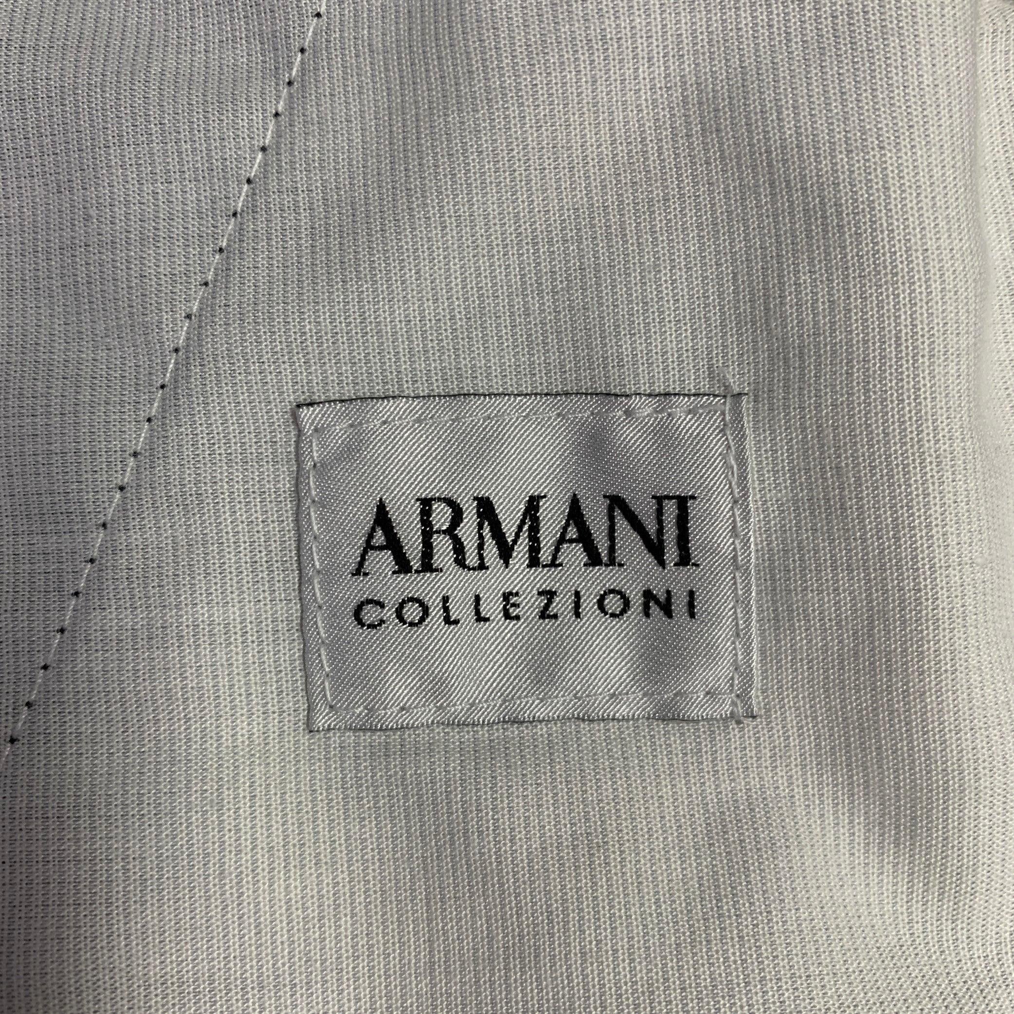 Men's ARMANI COLLEZIONI Size 34 Black Grey Flat Front Dress Pants For Sale