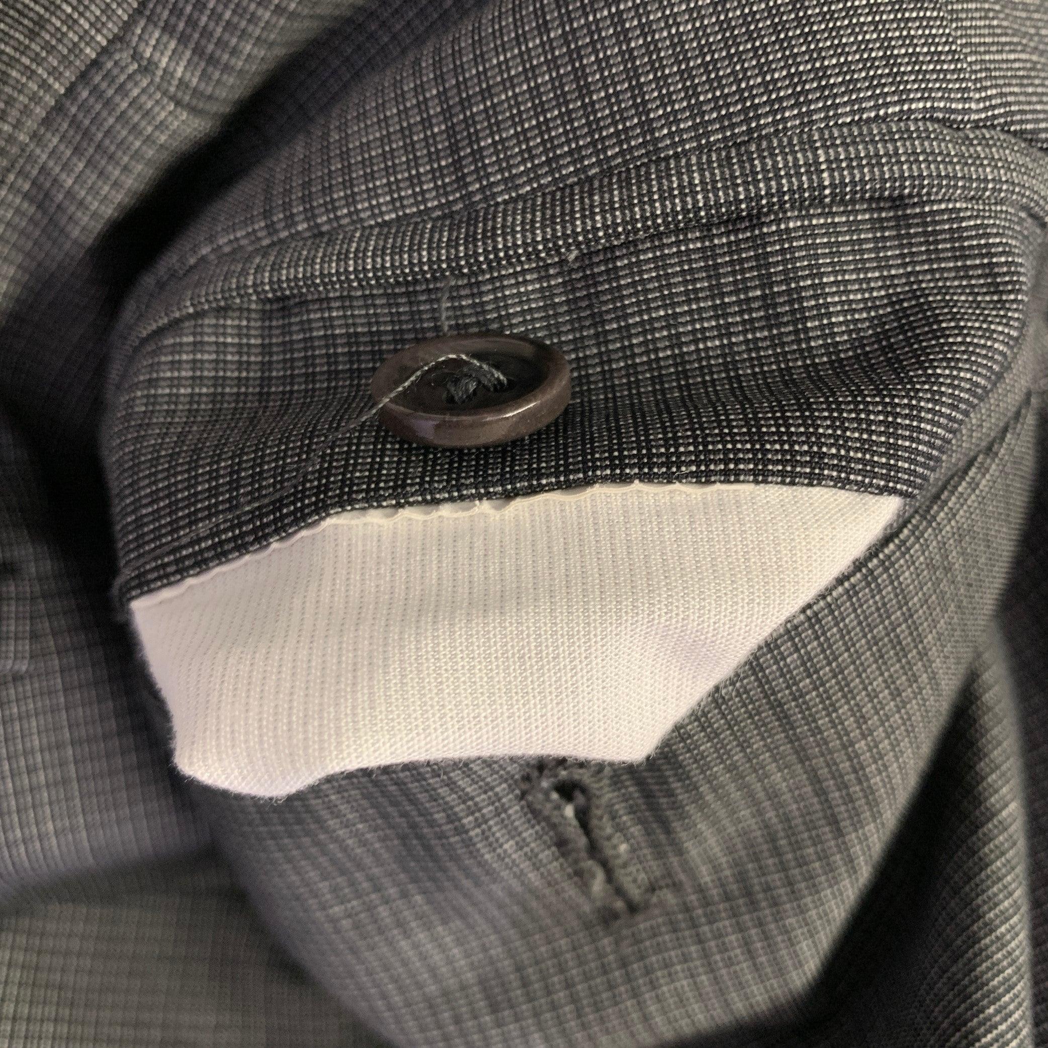 ARMANI COLLEZIONI Size 34 Black Grey Flat Front Dress Pants For Sale 1