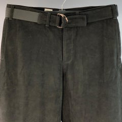 ARMANI COLLEZIONI Size 34 Black Velvet Belted Casual Pants