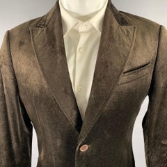 ARMANI COLLEZIONI Size 38 Brown Corduroy Cotton  Rayon Sport Coat