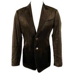 ARMANI COLLEZIONI Size 38 Brown Corduroy Cotton  Rayon Sport Coat