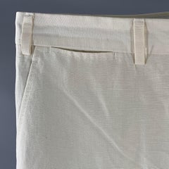 ARMANI COLLEZIONI Size 38 Cream Linen Silk Relaxed Fit Casual Pants