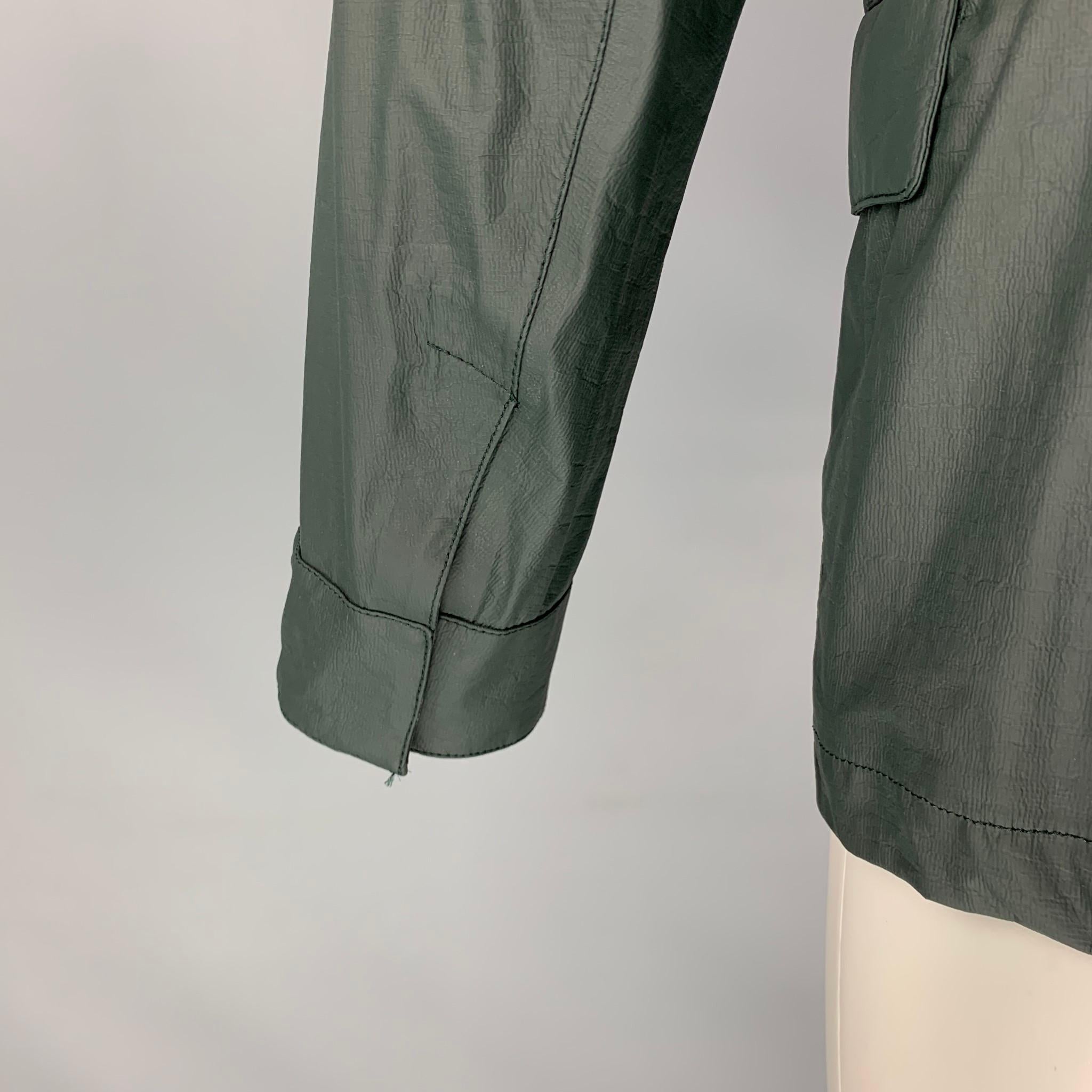 Grigio ARMANI COLLEZIONI Taglia 38 Giacca con zip in polietilene verde scuro idrorepellente