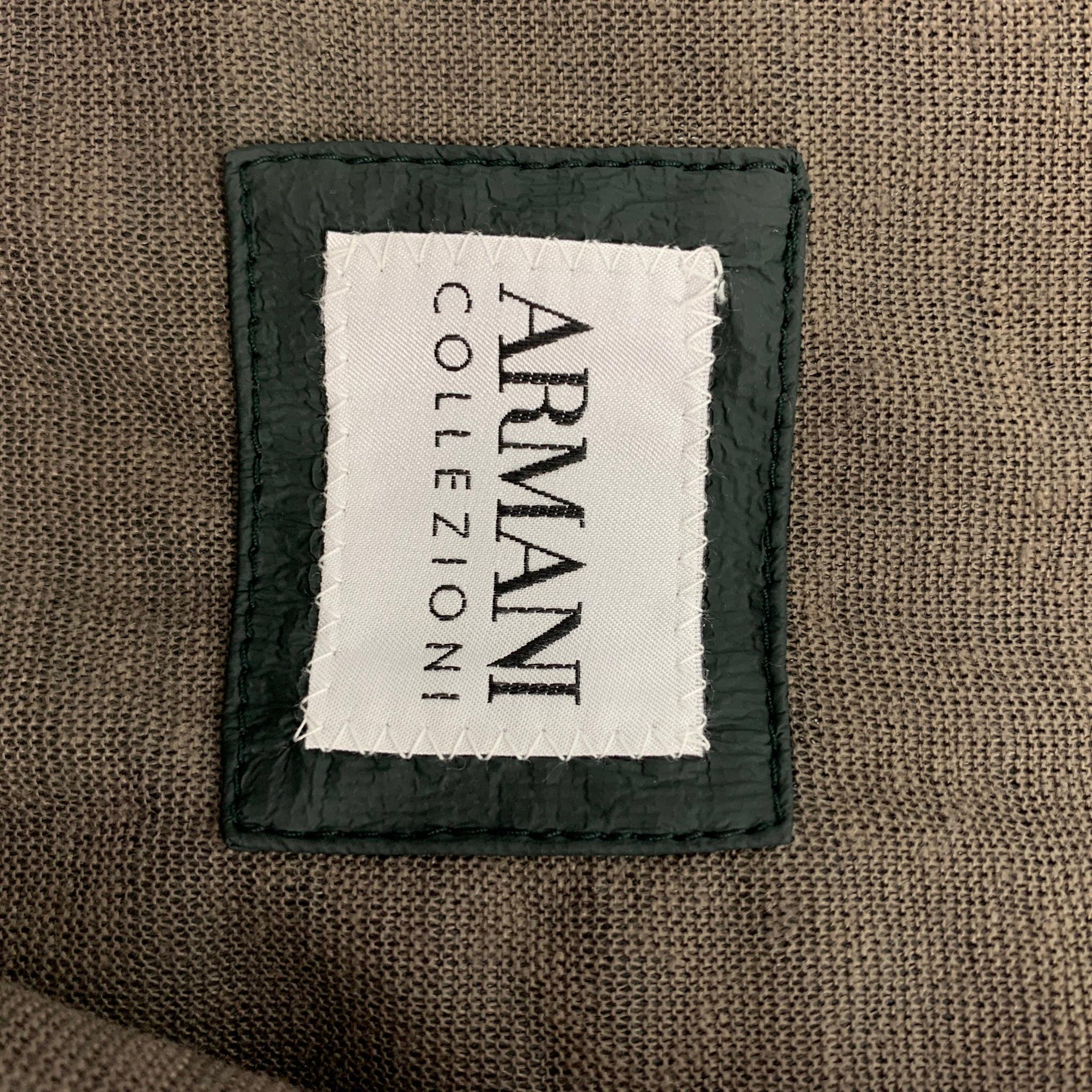 ARMANI COLLEZIONI Taglia 38 Giacca con zip in polietilene verde scuro idrorepellente 2
