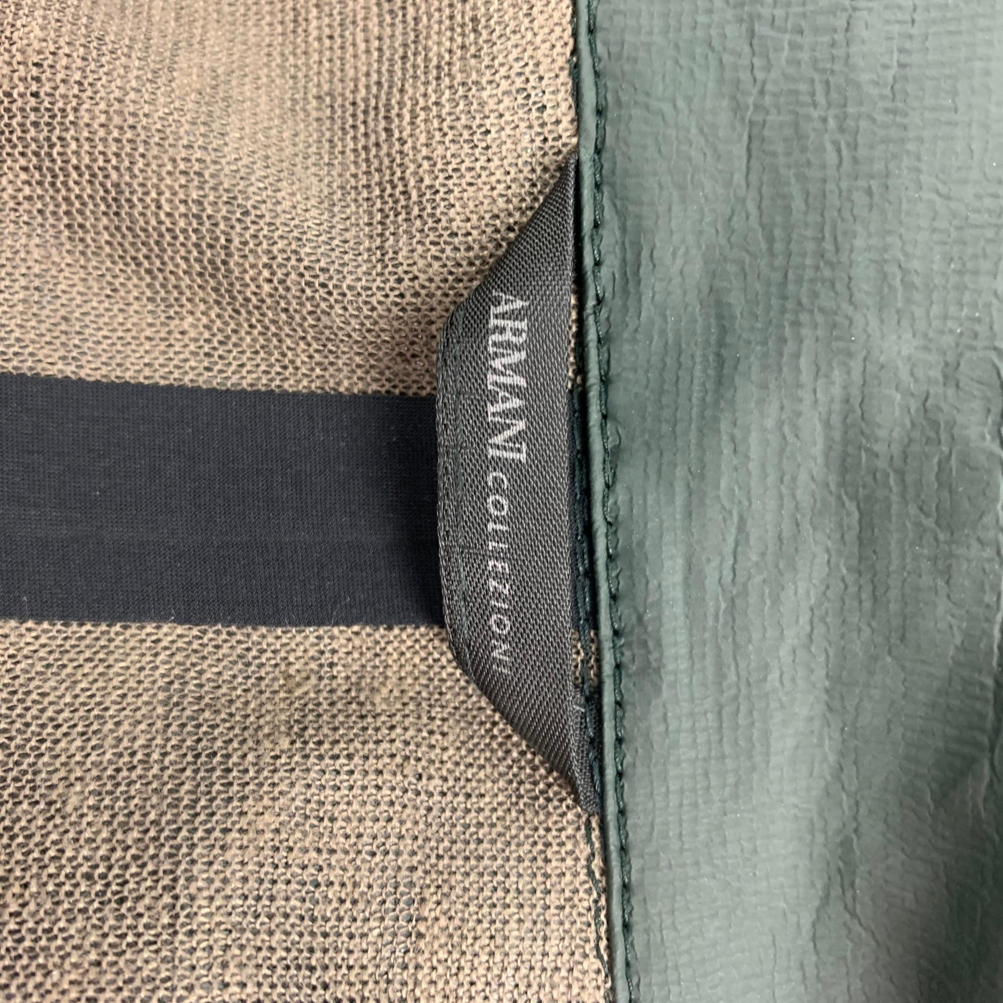 ARMANI COLLEZIONI Taglia 38 Giacca con zip in polietilene verde scuro idrorepellente 4