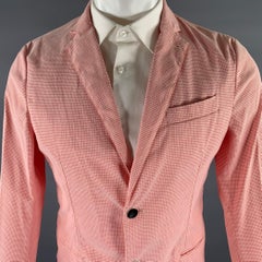 ARMANI COLLEZIONI Size 38 Red White Grid Cotton Blend Sport Coat