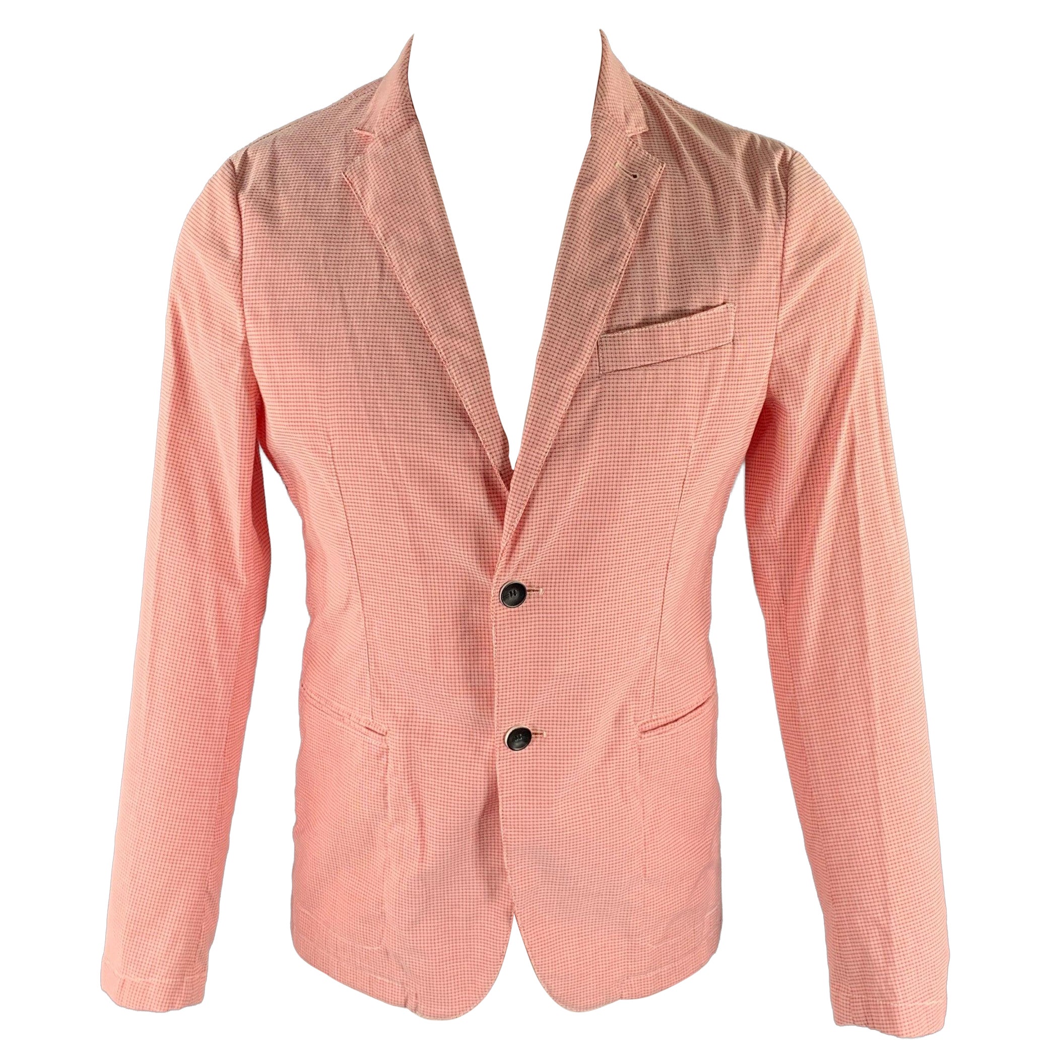 ARMANI COLLEZIONI Manteau de sport en coton mélangé quadrillé rouge et blanc Taille 38 en vente