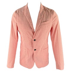 ARMANI COLLEZIONI Size 38 Red White Grid Cotton Blend Sport Coat