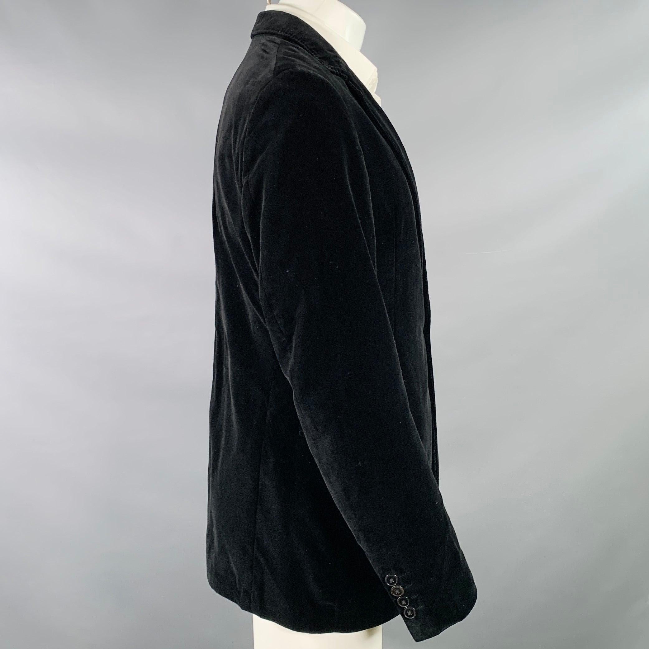 ARMANI COLLEZIONI Größe 38 Regular Schwarzer Sportmantel aus Samt und Baumwolle im Zustand „Gut“ im Angebot in San Francisco, CA