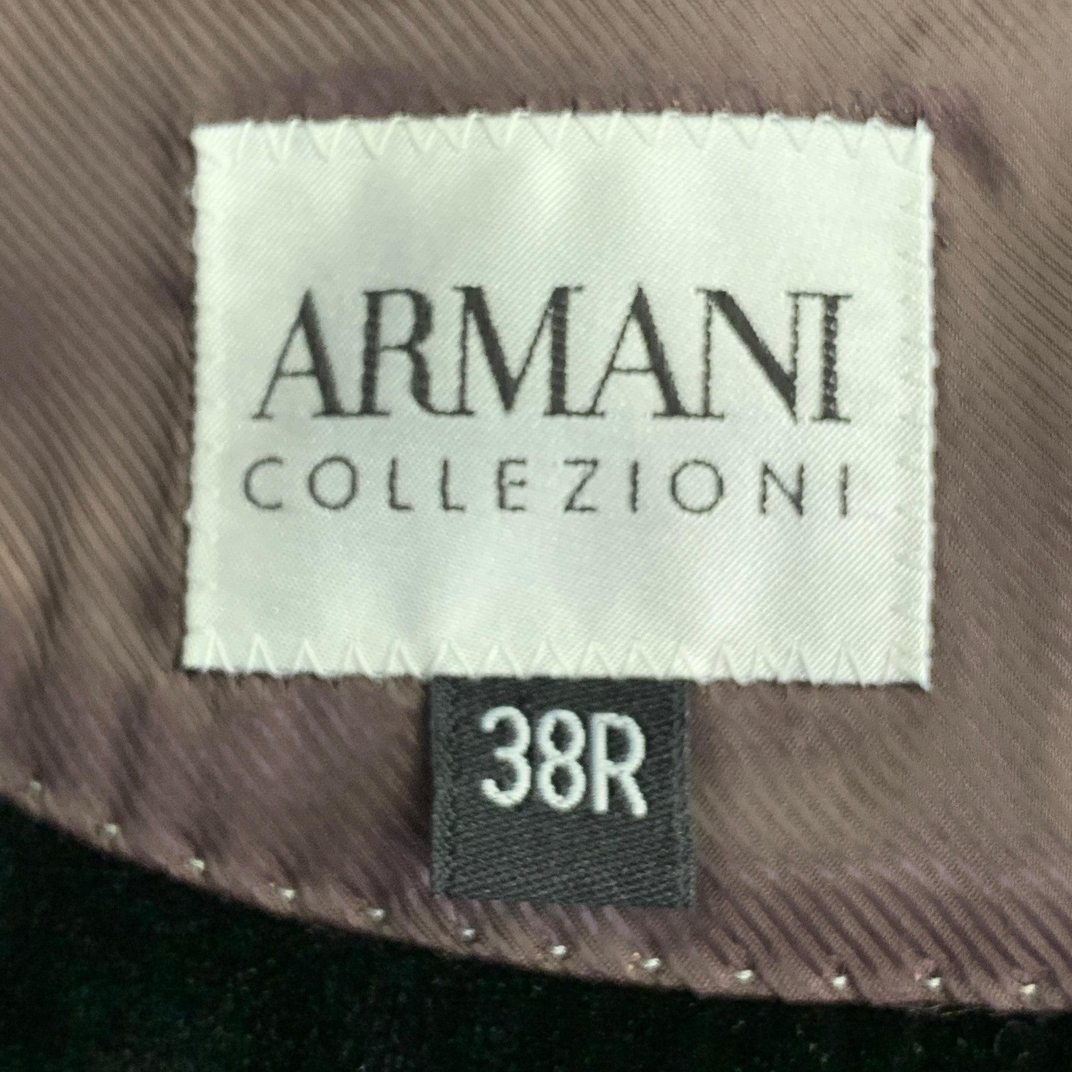 ARMANI COLLEZIONI Größe 38 Regular Schwarzer Sportmantel aus Samt und Baumwolle im Angebot 3