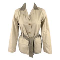 ARMANI COLLEZIONI Cappotto con cintura in misto cotone beige taglia 4