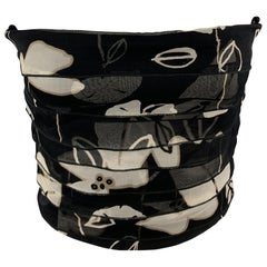 ARMANI COLLEZIONI Size 4 Black & Grey Floral Layered Silk Strapless Shell Top