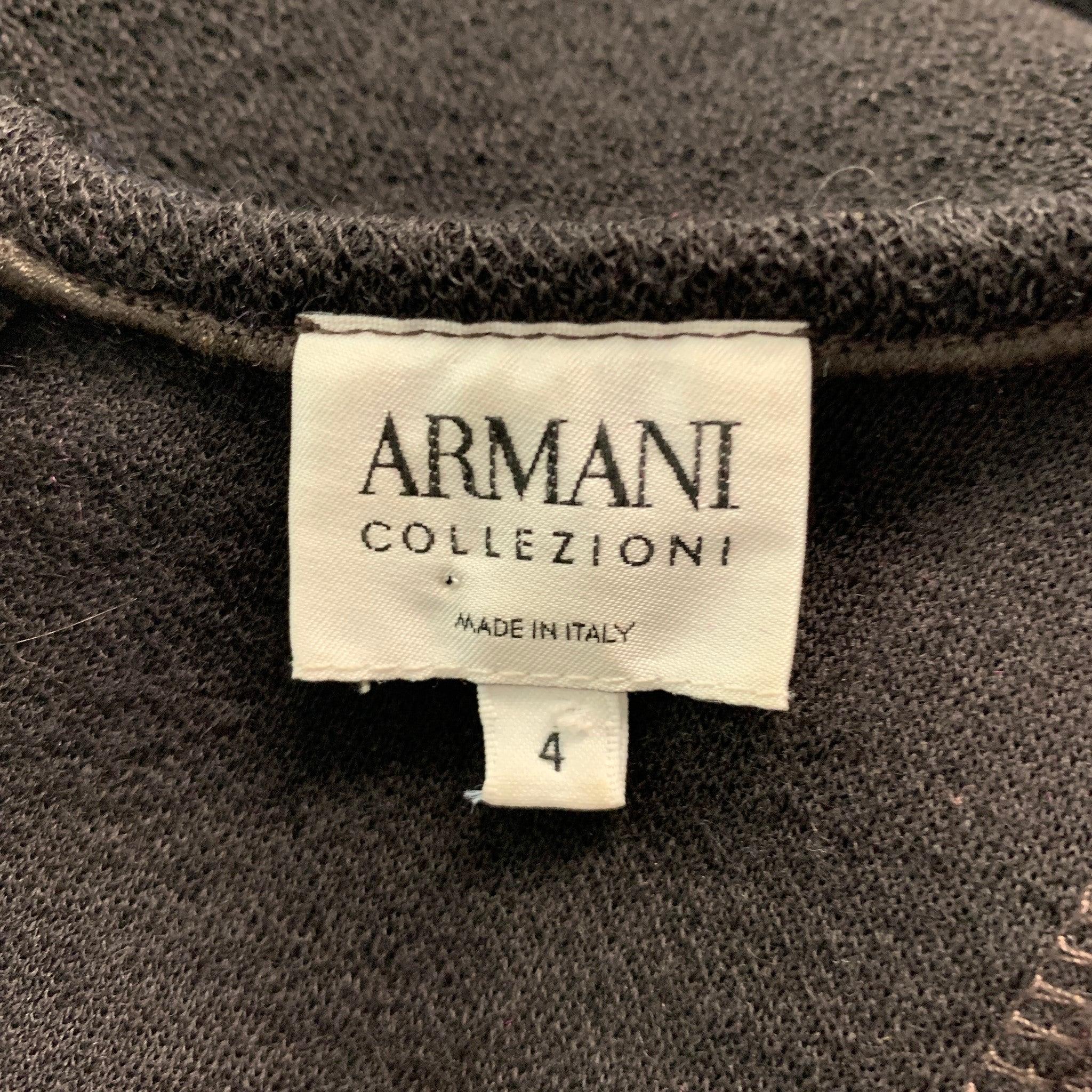 ARMANI COLLEZIONI Taille 4 Robe sans manches en laine noire Pour femmes en vente