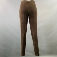 ARMANI COLLEZIONI Size 4 Brown Polyester Tapered Side Zipper Dress Pants