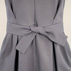 ARMANI COLLEZIONI Size 4 Navy Viscose Blend Pleated Zip Up Dress